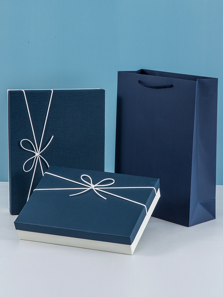 盒装 围巾衣服大号礼品盒定制 礼物盒空盒精美生日礼盒简约蓝色包装
