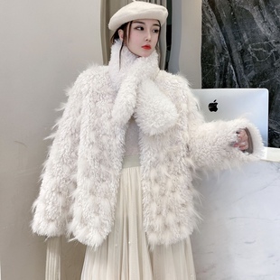 特级白貉车条 韩国风chic显瘦保暖小个子外套 仙子毛