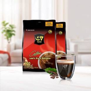 进口G7速溶黑咖啡200g袋装 越南原装 美式 黑咖速溶黑咖 100包