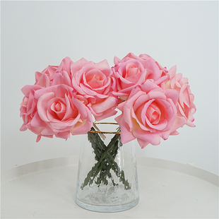 玫瑰餐桌茶几装 饰品摆件坦尼克玫瑰 小清新自然风仿真花束手感保湿