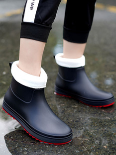 防水套鞋 新款 百搭潮防滑雨鞋 外穿水鞋 时尚 女夏季 款 切尔西短筒雨靴