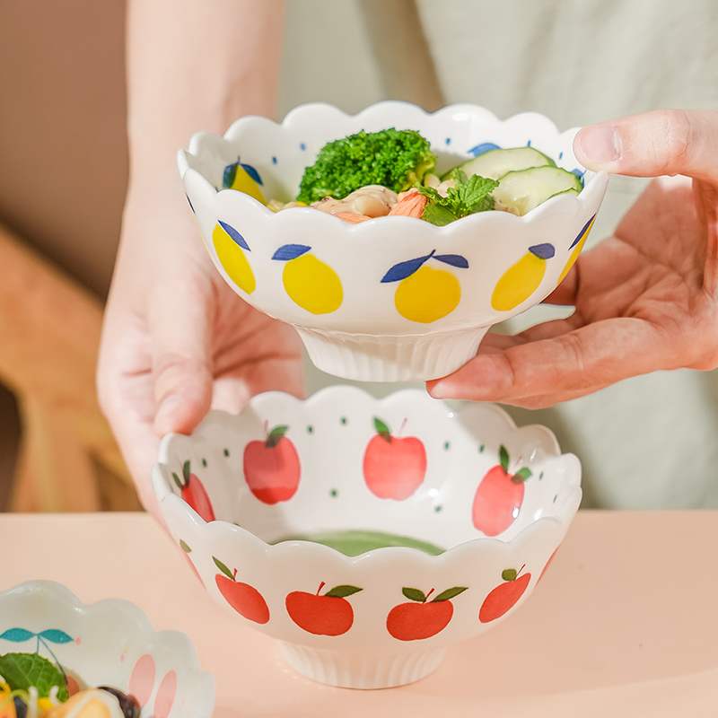 水果沙拉碗陶瓷碗饭碗家用冰淇淋碗可爱少女心酸奶碗甜品碗燕麦碗