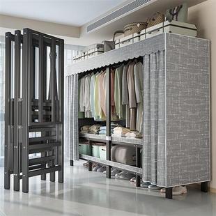 折叠式 简易衣柜卧室家用大容量结实耐用出租房衣橱柜子 碳钢免安装