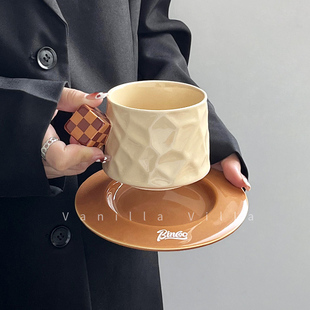 欧式 咖啡杯碟套装 高档精致英式 下午茶魔方咖啡杯子马克杯设计小众