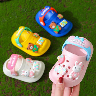 夏季 可爱婴幼儿男童女童室内拖鞋 eva儿童洞洞鞋 软底宝宝包头凉鞋