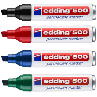 edding艾迪500油性笔宽头工业画线笔斜头2 7mm记号笔耐高温模具机