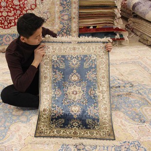 真丝地毯 手工真丝波斯地毯土耳其真丝地毯手工地毯地垫门厅