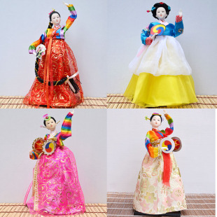 韩国人偶娃娃摆件朝鲜族绢人韩国料理烤肉店家居装 饰工艺品礼品