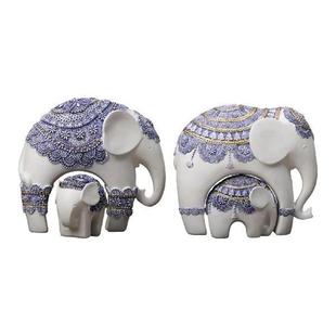 Elephant Statue for Office Figurine Cabinet Resin