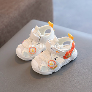 婴儿童运动鞋 2023秋季 男童宝宝亮灯软底小白鞋 子 4岁5女童学步鞋