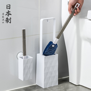 无死角洗厕所刷子家用卫生间挂墙式 长柄清洁刷 日本进口马桶刷套装