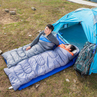 睡袋大人成人户外露营野营帐篷单人双人可拼接加厚防寒保暖自驾游