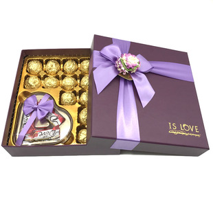 创意德芙巧克力礼盒装 玫瑰花生日礼物送女生浪漫平安夜圣诞节礼物