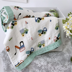 竹纤维儿童盖毯新生儿毛巾被薄款 宝宝小毯子幼儿园午睡空调毯 夏季