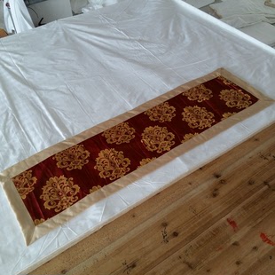酒店 布草 床尾垫床旗 床尾巾厂家订做 床上用品 前程什锦 床品