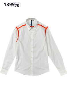 纯白色修身 时尚 品牌正品 衬衫 男士 柜上1399元 纯棉透气长袖 青年都市