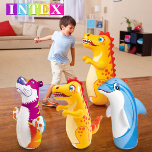 正品 INTEX充气不倒翁动物造型加水儿童发泄拳击沙袋玩具加厚益智