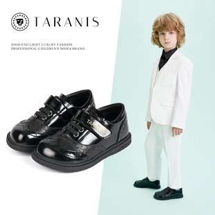 新款 男宝宝童鞋 泰兰尼斯春季 演出女童皮鞋 儿童黑色软底复古礼服鞋