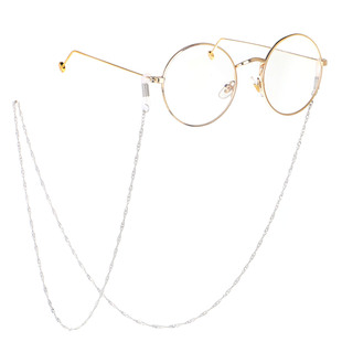 眼镜链 简约 时尚 新款 防滑 螺旋纹 银金色 水波纹眼镜链 热款
