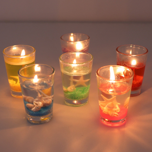 海洋果冻蜡烛生日礼物浪漫创意蜡烛玻璃杯果冻蜡烛烛光布置情人节