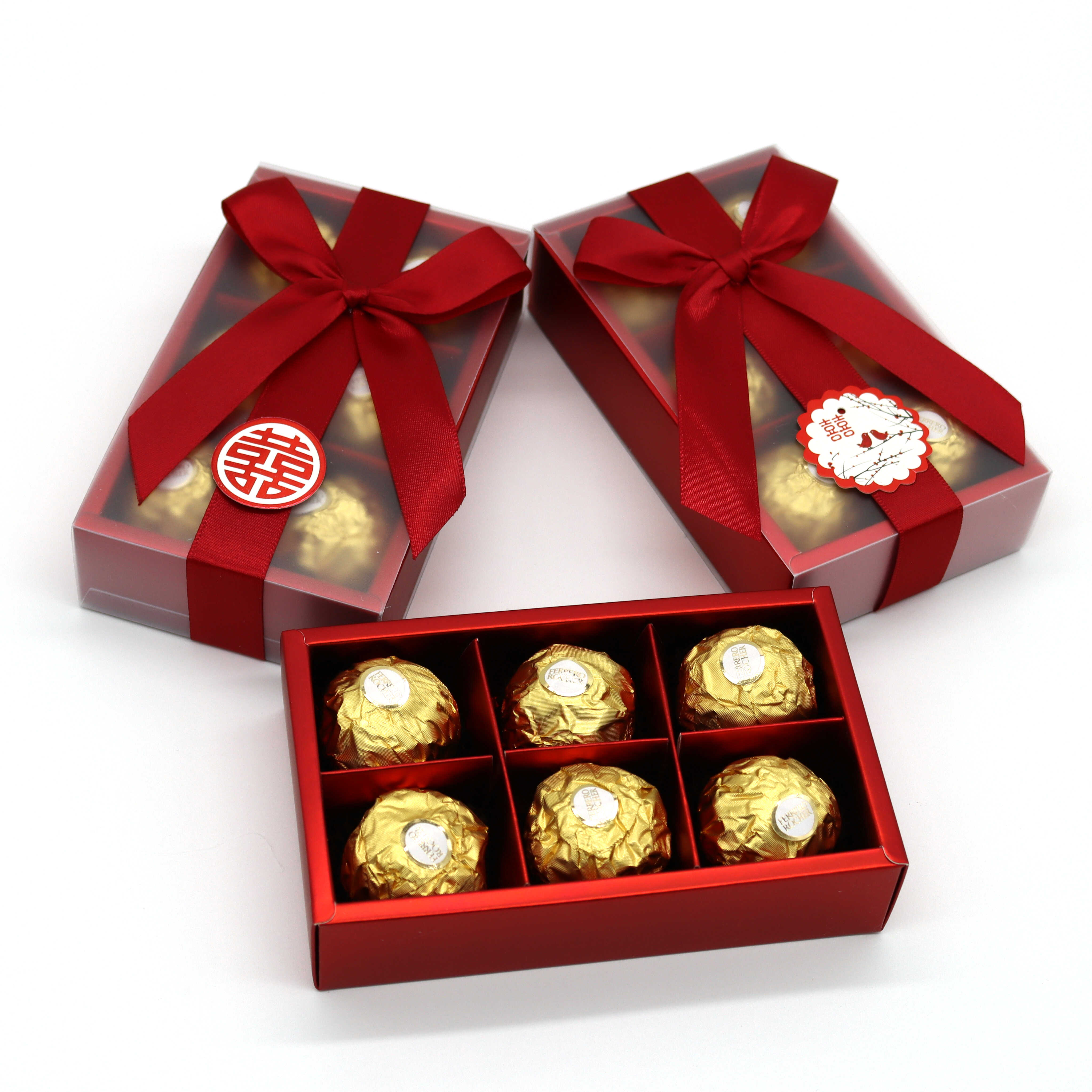 费列罗6粒巧克力喜糖成品礼盒婚礼糖盒含糖送礼物糖果满月伴手礼