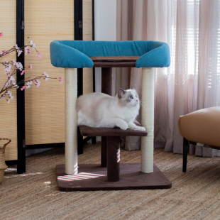 猫窝猫爬架一体布偶缅因猫沙发猫床网红四季 猫窝剑麻柱 大床