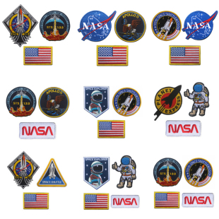 NASA美国太空阿波罗MA 1飞行服贴章刺绣臂章魔术贴背包贴纪念章
