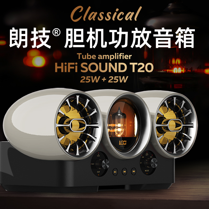 纯胆机功放音箱电子管前级发烧级小套装 hifi家用组合音响 朗技T20