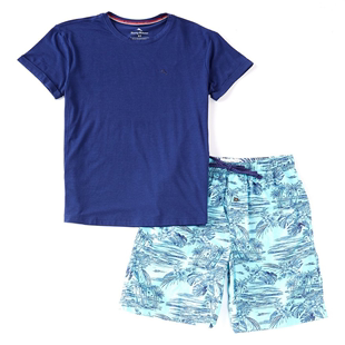 Tommy Bahama男睡衣套装 夏季 休闲装 舒适时尚 圆领T恤印花短裤