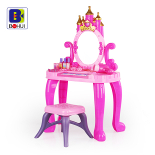 城堡钢琴化妆台梦幻梳妆台女孩过家家儿童生日玩具套装 仿真吹风筒