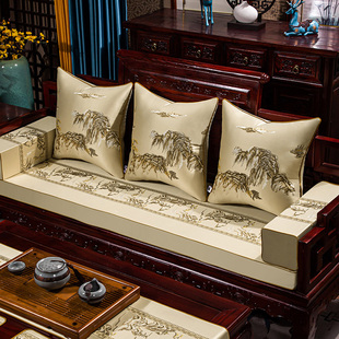 红木沙发坐垫透气防滑实木沙发海绵垫中式 罗汉床五件套定做 新中式