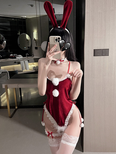 性感节日兔子变装 纯欲可爱女仆制服套装 cos新年战袍圣诞装 兔女郎