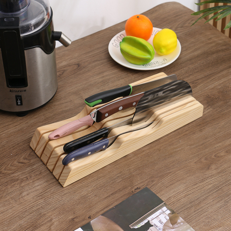 创意卧式 刀具分隔收纳盒厨房抽屉餐具整理神器家用刀架子台面刀座