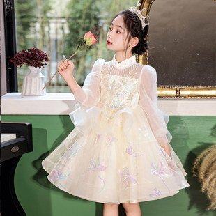 女童礼服高端轻奢小众主持人儿童女孩公主裙表演服钢琴演奏演出服