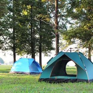 帐篷户外人全自动双人单人家用账防小雨野营野外加厚露营帐篷3