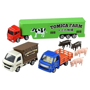 TOMY多美卡仿真合金小汽车模型男孩玩具3辆装 牧场车辆套组297680