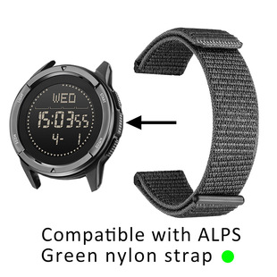 24MM户外运动编织网带轻质透气运动魔术贴表带 兼容型号ALPS手表