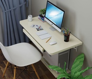 飘窗电脑桌台式 电脑桌壁挂书桌架墙上壁挂卧室挂墙书桌免漆环保桌