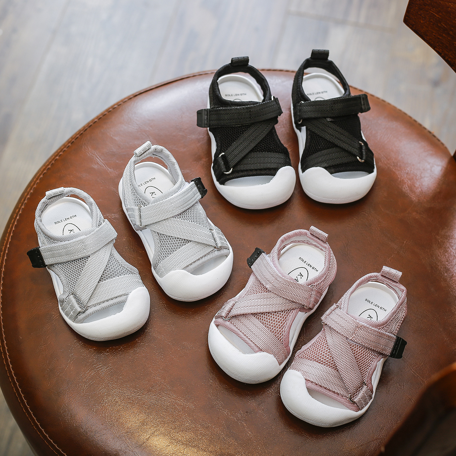 1岁宝宝网面婴幼儿软底防滑学步鞋 其他防踢透气童鞋 包头新款