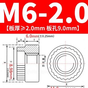 不锈钢涨铆螺母ZS M10圆型花齿台阶翻边螺母镀锌
