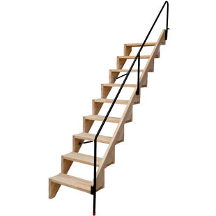 钢鑫堡室内折叠阁楼楼梯家用多功能隐形贴墙梯实木靠墙折叠梯7踏