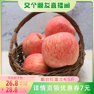 山东烟台苹果红富士当季 新鲜水果脆甜一级条纹果整箱