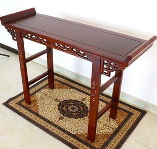 明清中式 实木条几条案供桌雕刻靠墙桌长条桌奇石翘头雕花玄关桌