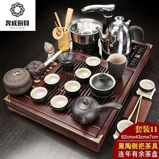 家用小型茶台全自动一体托盘排水式 茶海 适用茶盘实木功夫茶具套装