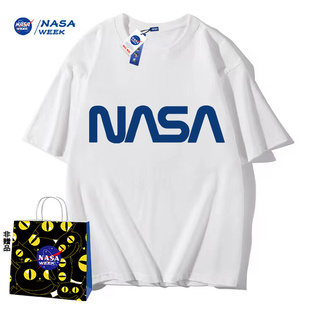 WEEK官网联名款 新品 NASA t恤男女潮牌上衣情侣装 T恤 2023纯棉短袖