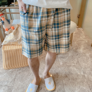 男士 夏季 短裤 男海边渡假沙滩男青年五分裤 纯棉睡裤 宽松加肥 沙滩裤