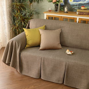 四季 可定制 沙发巾垫套纯色棒针柔软细腻全盖布防猫抓美式
