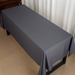 会议桌布纯色超大混纺长方形台布书桌布茶几桌布中式 简约桌布定制