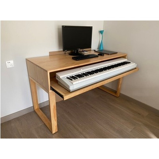 实木琴桌工作室电钢实木工作台实木录音棚电子琴琴桌琴架键盘桌子
