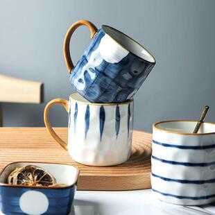 创意马克杯陶瓷杯家用喝水杯子女办公室咖啡杯个性 茶杯早餐杯 日式